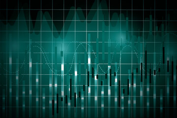 business investment trading stock on blue dark background. chart increase digital technology. financial data strategy. market chart profit money. vector illustration hi-tech. candlestick forex growth