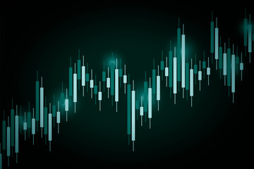 business investment trading stock on blue dark background. chart increase digital technology. financial data strategy. market chart profit money. vector illustration hi-tech. candlestick forex growth