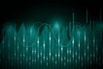 business investment trading stock on blue dark background. chart increase digital technology. financial data strategy. market chart profit money. vector illustration hi-tech. candlestick forex growth