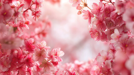 Close up of pink cherry blossoms, Concept of beauty and tranquility. - 770268998