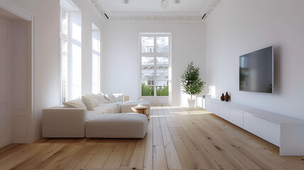 Fototapeta na wymiar Beautiful living room, generative ai