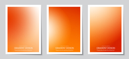 Gradient blurred backgrounds set with modern abstract orange patterns graphic. Design template collection for cover and poster. Vector illustration