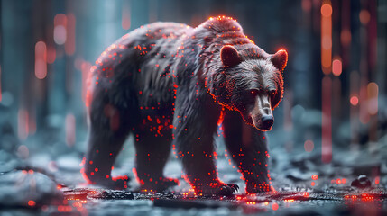 Illustration of bearish trade trend graphic