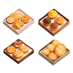 Illustration of a wide selection of cookies for chatting with friends