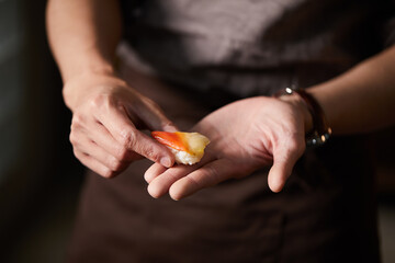 Chef making sushi