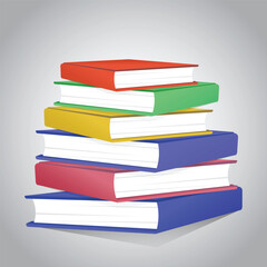 Book Set. Vector Books. Book on table. Book logo