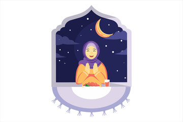 Ramadan Kareem Flat Illustration Design