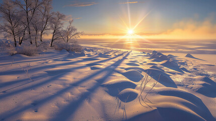 Winter Solstice: Embracing Light and Shadow - obrazy, fototapety, plakaty