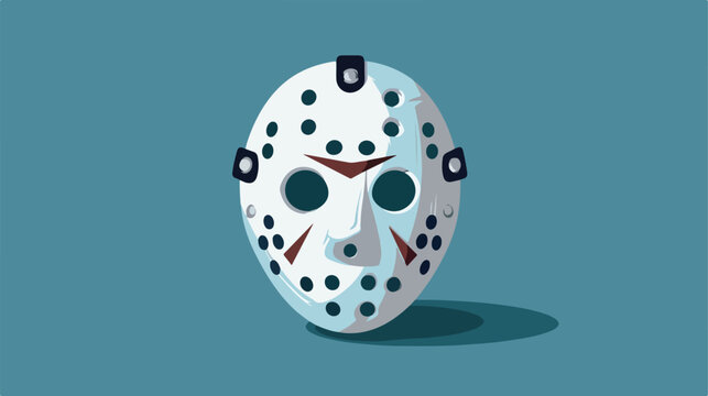 Scary horror Halloween hockey mask vector design fl