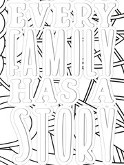 Keychain Quotes Flower Coloring Page Beautiful black and white illustration for adult coloring book