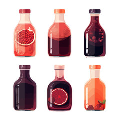 Illustration of different types of syrup in a glass