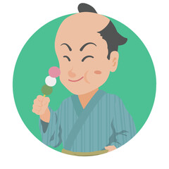 団子を食べる江戸時代の町人