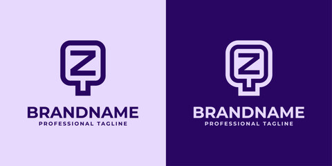 Modern Initials QZ and ZQ Logo, suitable for business with QZ or ZQ initials