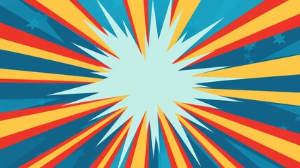 pop art sunburst explosion graphic background