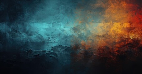 blue to orange gradient abstract art background - obrazy, fototapety, plakaty