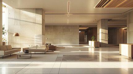 Clean Lines and Minimalist Spaces in a Modern Building Interior