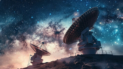 Advanced Telescopes Studying the Universe - obrazy, fototapety, plakaty