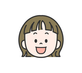 顔アイコン　笑顔の女の子