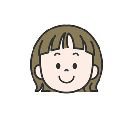 顔アイコン　笑顔の女の子