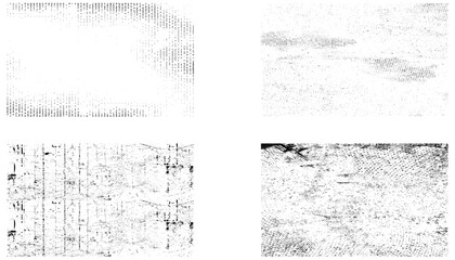 set of grunge textures. collection of 4 grunge wall image. vector illustration.