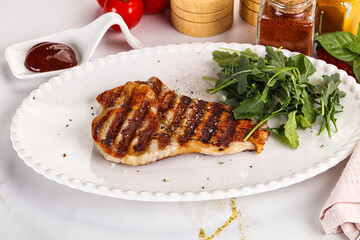 Delicous grilled pork meat steak