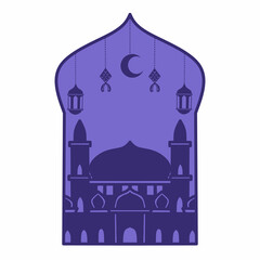 mosque silhouette set vector Ramadhan kareem