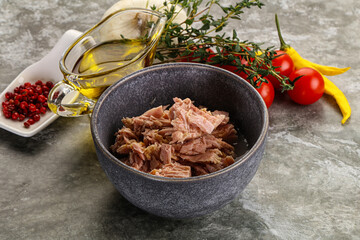 Canned tuna fillet for salad