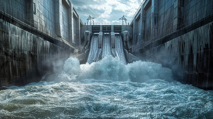 A Serene Cascade: Hydroelectric Power in Motion