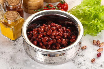 Canned red beans in the bowl