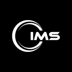 IMS letter logo design with black background in illustrator, cube logo, vector logo, modern alphabet font overlap style. calligraphy designs for logo, Poster, Invitation, etc.