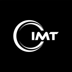 IMT letter logo design with black background in illustrator, cube logo, vector logo, modern alphabet font overlap style. calligraphy designs for logo, Poster, Invitation, etc.