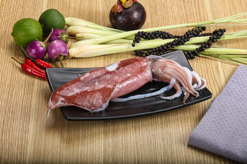 Raw fresh squid for cooking