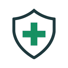 Fototapeta premium health protection icon shield with white medical cross