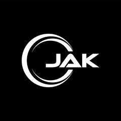 JAK letter logo design with black background in illustrator. Vector logo, calligraphy designs for logo, Poster, Invitation, etc. - obrazy, fototapety, plakaty