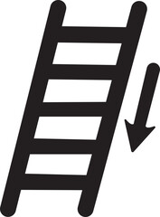 Climbing Stair down Fill icon. Stairway direction information symbol. Sign navigation staircase illustration isolated on transparent background. flat style sign for mobile concept and web design.