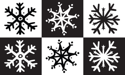 snowflakes shape collection with editable stroke. vector illustration .EPS 10