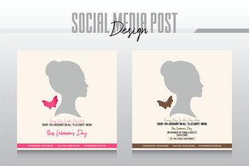 Hotel resort and travel flyer or post social media template