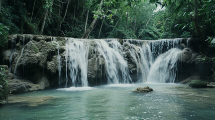 Erawan waterfall .
