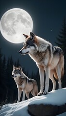 Fototapeta premium 달빛늑대