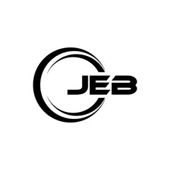 JEB letter logo design with white background in illustrator, cube logo, vector logo, modern alphabet font overlap style. calligraphy designs for logo, Poster, Invitation, etc.