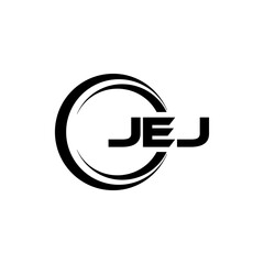 JEJ letter logo design with white background in illustrator, cube logo, vector logo, modern alphabet font overlap style. calligraphy designs for logo, Poster, Invitation, etc.