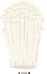 エノキタケのテクスチャーのあるシンプルなベクターイラスト