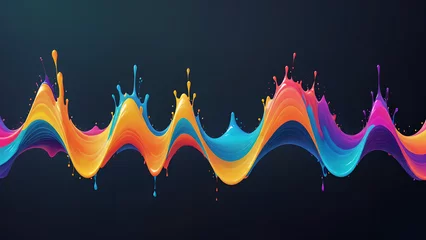 Keuken foto achterwand Multicolored abstract fluid sound wave © artmozai