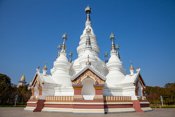 Fototapeta premium Lingshan Scenic Spot, Manfeilong Tower, Wuxi city, Jiangsu province, eastern China