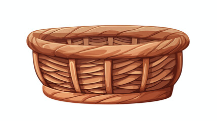 Wicker Basket as Container Woven from Stiff Fiber 