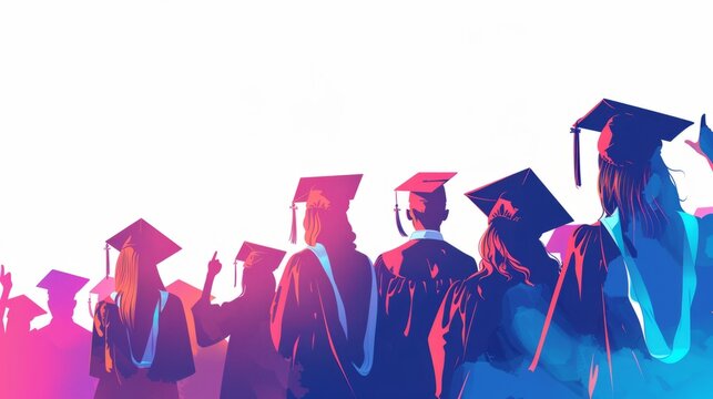 Celebrate the graduation of students, diploma academic concept