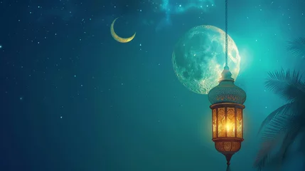 Papier Peint photo Lavable Pleine lune a lantern in a full moon