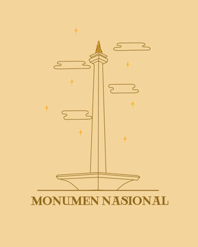 Friday, 29 March 2024 - Majalengka Regency, West Java - Indonesia : Indonesia monumental tower as known as Monas located in Jakarta vector illustration. 