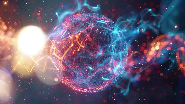 quantum computer technology concept. seamless looping overlay 4k virtual video animation background