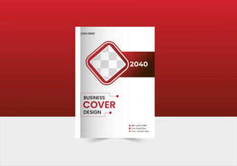 Modern magazine or book cover layout template graphic
 elements and space for photo background.
